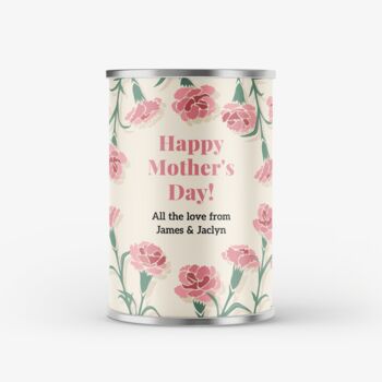 Grow Your Own Carnation Flower For Mothers Day Personalised Name Tin, 2 of 3