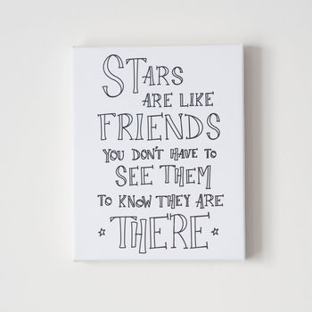 'Stars Are Like Friends' Glow In The Dark Star Canvas, 4 of 6