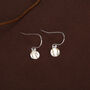 Sterling Silver Tiny Kintsugi Disk Drop Earrings, thumbnail 3 of 11