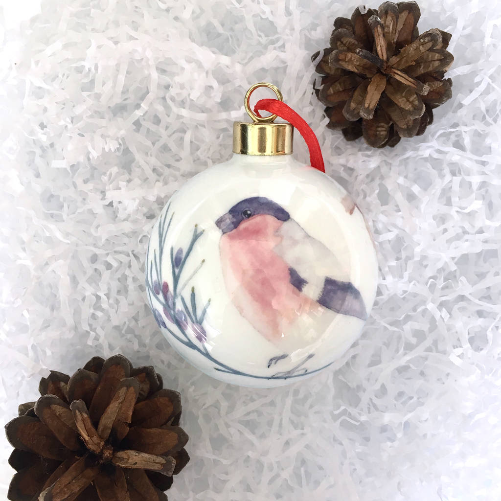 Bullfinch Bone China Christmas Bauble By littlebirdydesigns ...