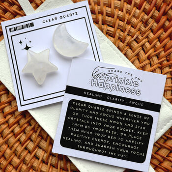 Clear Quartz Star And Moon Crystal Gift Set, 3 of 4