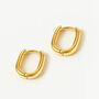 Small Thick Hoop Earrings 18 Carat Gold Plated, thumbnail 1 of 5