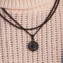 Black North Star Compass Pendant Necklace For Men, thumbnail 5 of 12