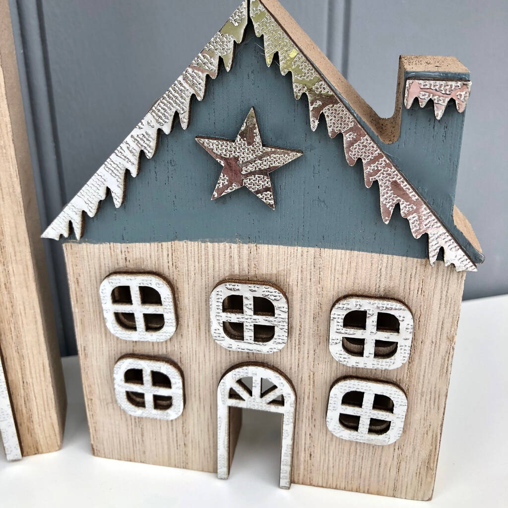Christmas Wooden House Decoration By Pink Pineapple Home & Gifts