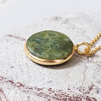 'The Circle' Peridot August Birthstone Necklace, Gold Plated, 5 of 7