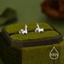 Sterling Silver Tiny Llama Stud Earrings, thumbnail 5 of 12