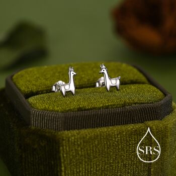 Sterling Silver Tiny Llama Stud Earrings, 5 of 12