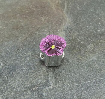 Pansy Pink Flower Bracelet Charm Bead, 2 of 4