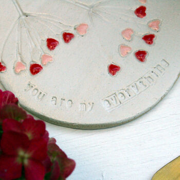 Hidden Message Valentine's Ceramic Coaster, 3 of 5