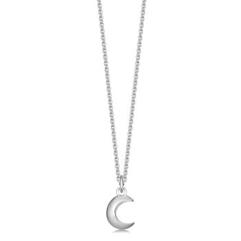 Solid Sterling Silver Moon Necklace, 3 of 5