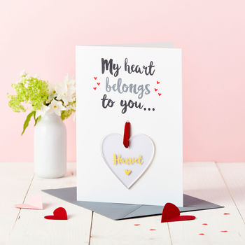 Personalised 'My Heart' Foiled Keepsake Card, 5 of 5