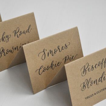 Calligraphy Wedding Buffet Food Cards X Five, 3 of 6