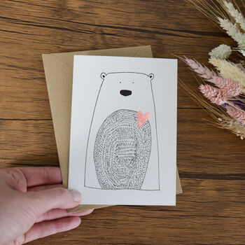 Bear Heart Illustrated Greeting Card, 3 of 3