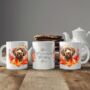 Personalised Dog Mug Labradoodle In An Autumn Wreath, thumbnail 2 of 2
