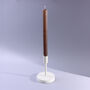 G Decor Velluto Marrone Set Of Two Extra Tall Dinner And Taper Candles In Dark Chocolate Brown With Ribbed Velvet Matte Finish, thumbnail 2 of 3