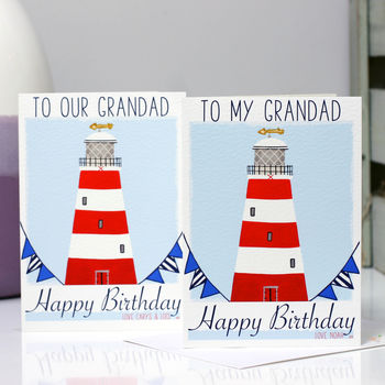 Personalised Lighthouse Family Birthday Card, 8 of 9