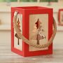 Nordic Red Christmas Candle Lantern, thumbnail 4 of 8