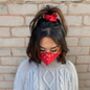 Christmas Red And Gold Face Mask And Scrunchie Gift Set, thumbnail 4 of 4