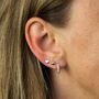 9ct Gold Diamond Huggie Hoop Earrings, thumbnail 3 of 8