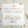 'Escape Plan' Funny Personalised Retirement Card, thumbnail 1 of 3