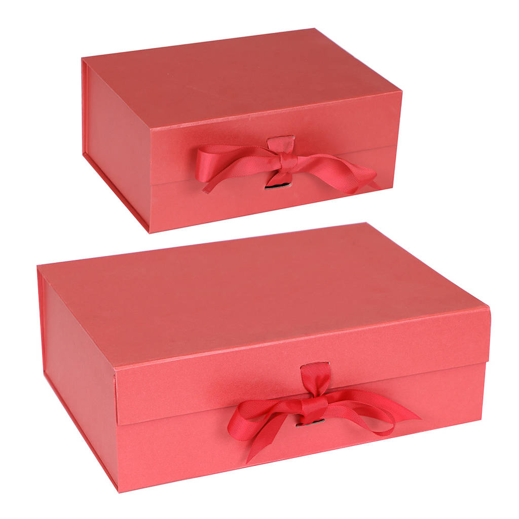 personalised luxury red gift box with ribbon by dibor