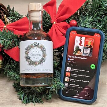 Personalised Christmas Flavoured Gin With Music, 5 of 6