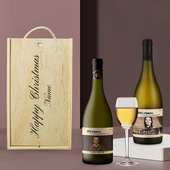 Personalised 19 Crimes White Wine Gift Set, 2 of 7