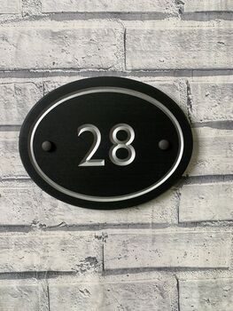 Engraved Oval Slate House Number. Choice Of Font, 6 of 6