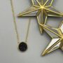 Round 18k Gold Plated Black Druzy Crystal Necklace, thumbnail 1 of 5