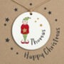 Personalised Elf Tree Decoration Christmas Card, thumbnail 6 of 6