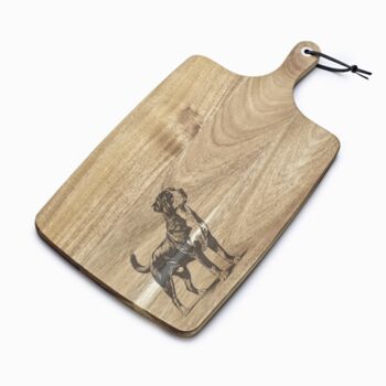 Personalised Great Swiss Mountain Dog Engraved Acacia Serving Board, 9 of 10