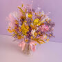 Pastel Dried Flower Bouquet Pink, Yellow And Purple, thumbnail 1 of 7
