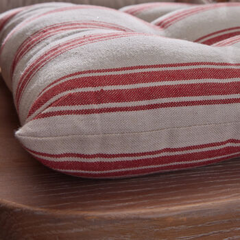Cranberry Red Striped Seat Pads, 5 of 6