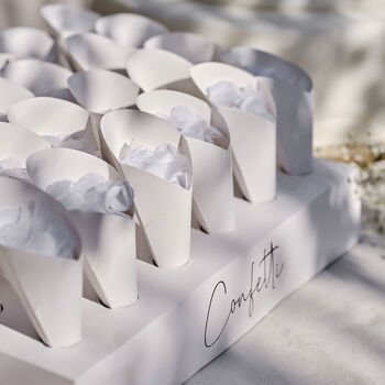 Wedding Confetti Tray With 24 Cones And Confetti, 3 of 4
