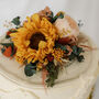 Harvest Sunflower Dried And Preserved Flower Autumn Wedding Cake Topper, thumbnail 1 of 3