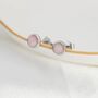 Tiny Pink Opal Dot Stud Earrings Sterling Silver, thumbnail 5 of 12