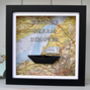 Personalised Coastal Map Paper Boat Picture Frame, thumbnail 4 of 12