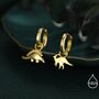 Sterling Silver Mismatched Parasaurolophus And Stegosaurus Hoop Earrings, thumbnail 6 of 12
