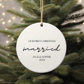 Personalised First Christmas Married Bauble, 2 of 2