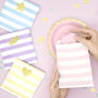 Pastel Striped Treat Bags And Gold Foil Stickers, thumbnail 1 of 7