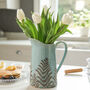 Colsterdale Blue Fern Ceramic Pitcher, thumbnail 1 of 10