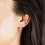 Sterling Silver Tiny Opal Drop Stud Earrings, thumbnail 2 of 10