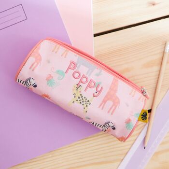 Personalised Pink Safari Pencil Case, 2 of 5