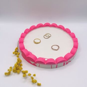 Neon Scalloped Tray Pink And White, 5 of 8