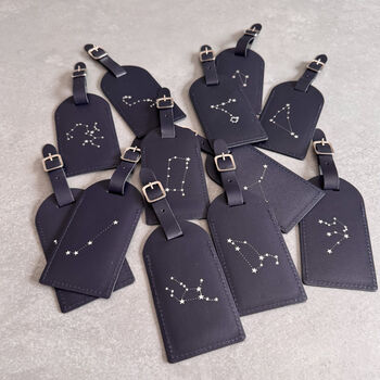 Zodiac Leather Luggage Tag – Personalised Travel Gift, 3 of 7