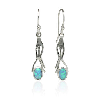 Silver Tresses Opal Drop Earrings, 4 of 5