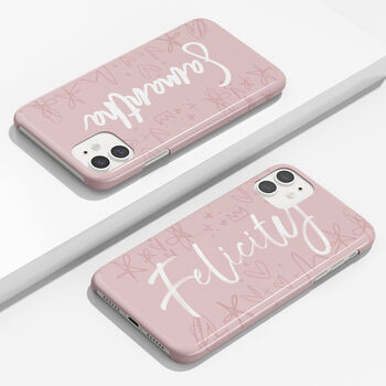 Personalised Dusty Pink Sketch Phone Case, 5 of 6