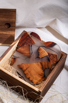 Limited Four Wooden Resin Coasters + Wooden Box Set, 10 of 10