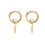 18k Gold Key Hoop Earrings, thumbnail 2 of 3