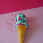 Aqua, Turquoise And Magenta Hand Painted Ceramic Bauble, thumbnail 3 of 5